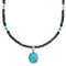 Multicolor And Sterling Silver Southwest Bead Necklace And Pendant Set SX114932